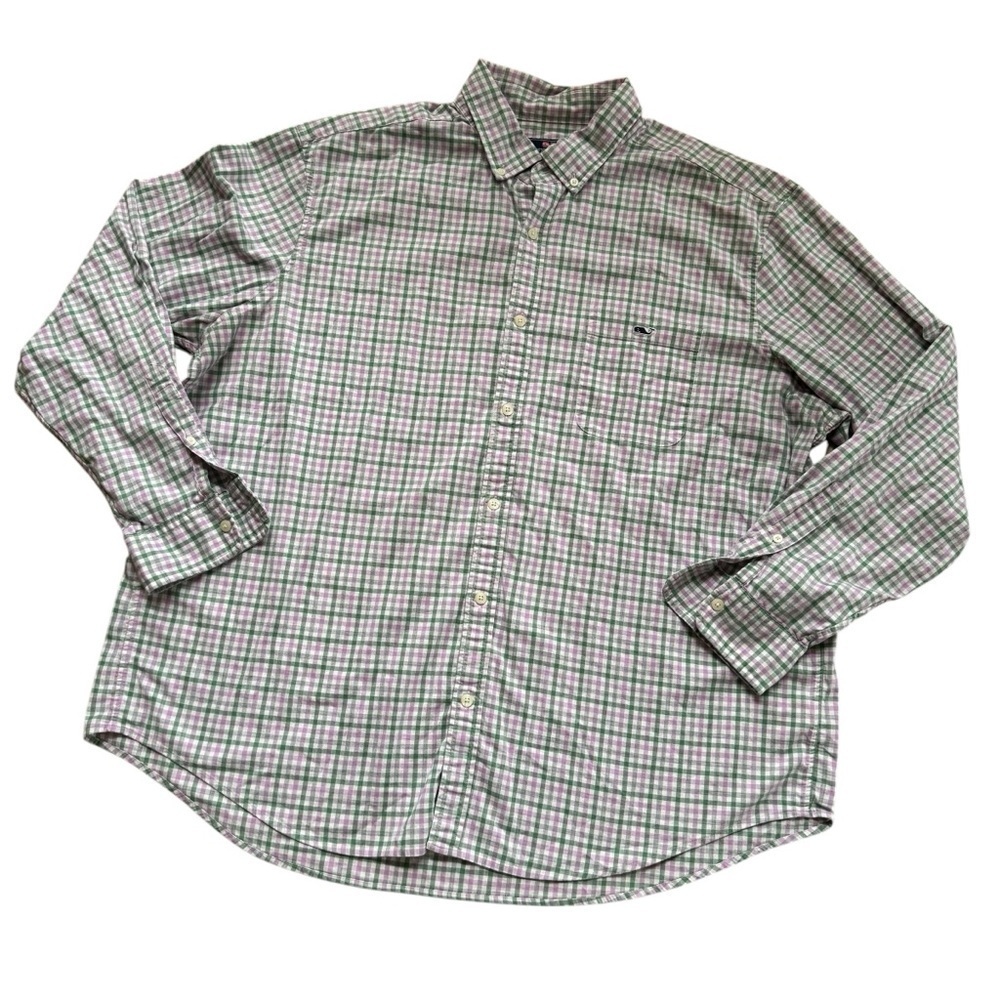 Vineyard Vines Classic Fit Tucker Shirt Button Up Collar Long Sleeve Check XXL